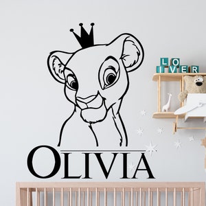 Der König der Löwen Aufkleber Cartoon Wandaufkleber Nala Name Wandtattoo Kinderzimmer Dekoration CUS84