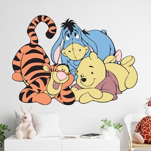Winnie Puuh Wandtattoo Tigger Piglet Wanddekoration für Junge Mädchen Zimmer Aufkleber Baby Zimmer Aufkleber CUS206