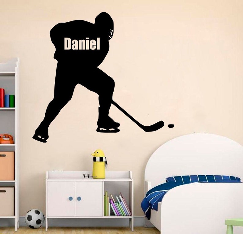 Personalized Wall Decal Ice Hockey Wall Decal Hockey Etsy
