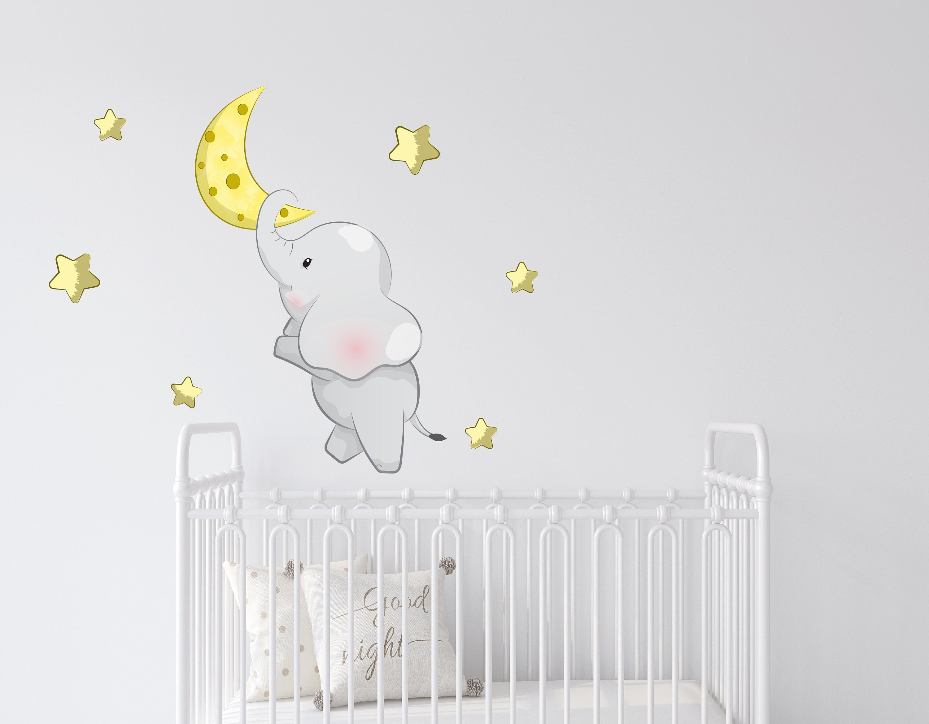 Cute Baby Elephant Wall Decal for Kids Nursery Elephant Wall Etsy