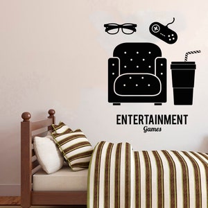 Calcomanía de pared para gamers, calcomanía de videojuegos, calcomanía de control, arte de pared para sala de juegos 2903