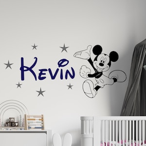 Personalized Name Wall Decal | Mickey Mouse Wall Decal | Custom Name Wall Decal | Decal for Nursery cn33