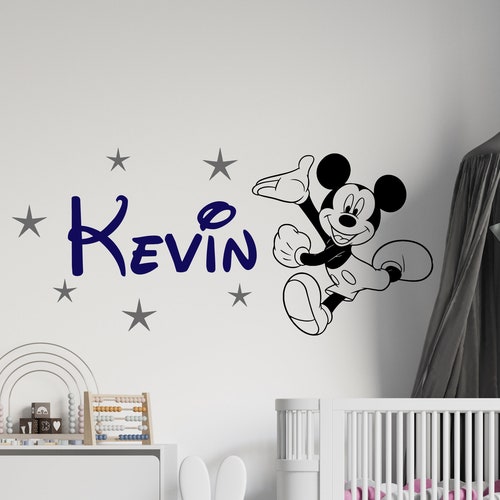 Personalized Name Wall Decal Mickey Mouse Wall Decal Etsy