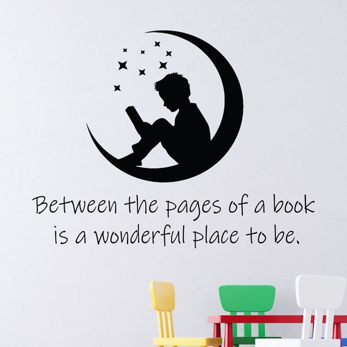 Book Quote Kids Wall Decal Books Quote Reading Room Library Etsy