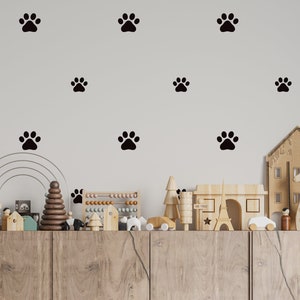 Animal Paw Prints Wall Decals Dog Paw Prints Wall Sticker Wall Décor for Kids Bedroom Set of 49 CUS27