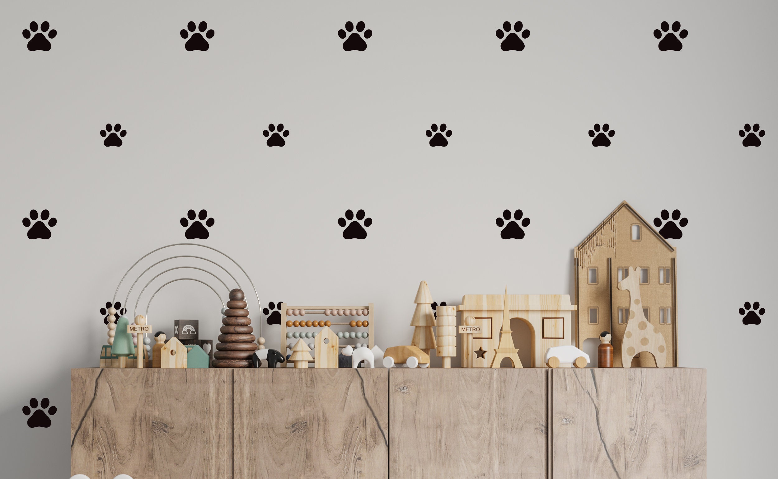 Animal Paw Prints Wall Decals Dog Paw Prints Wall Sticker Wall Etsy