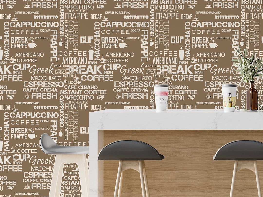 Coffee Peel and Stick Wallpaper for Coffee Shop Self Adhesive Removable
