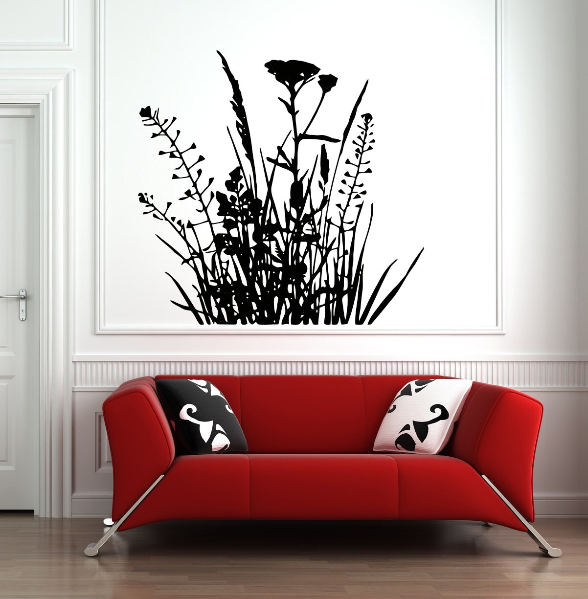 Flowers Wall Decal Flower Wall Sticker Flower Decals Wall Etsy