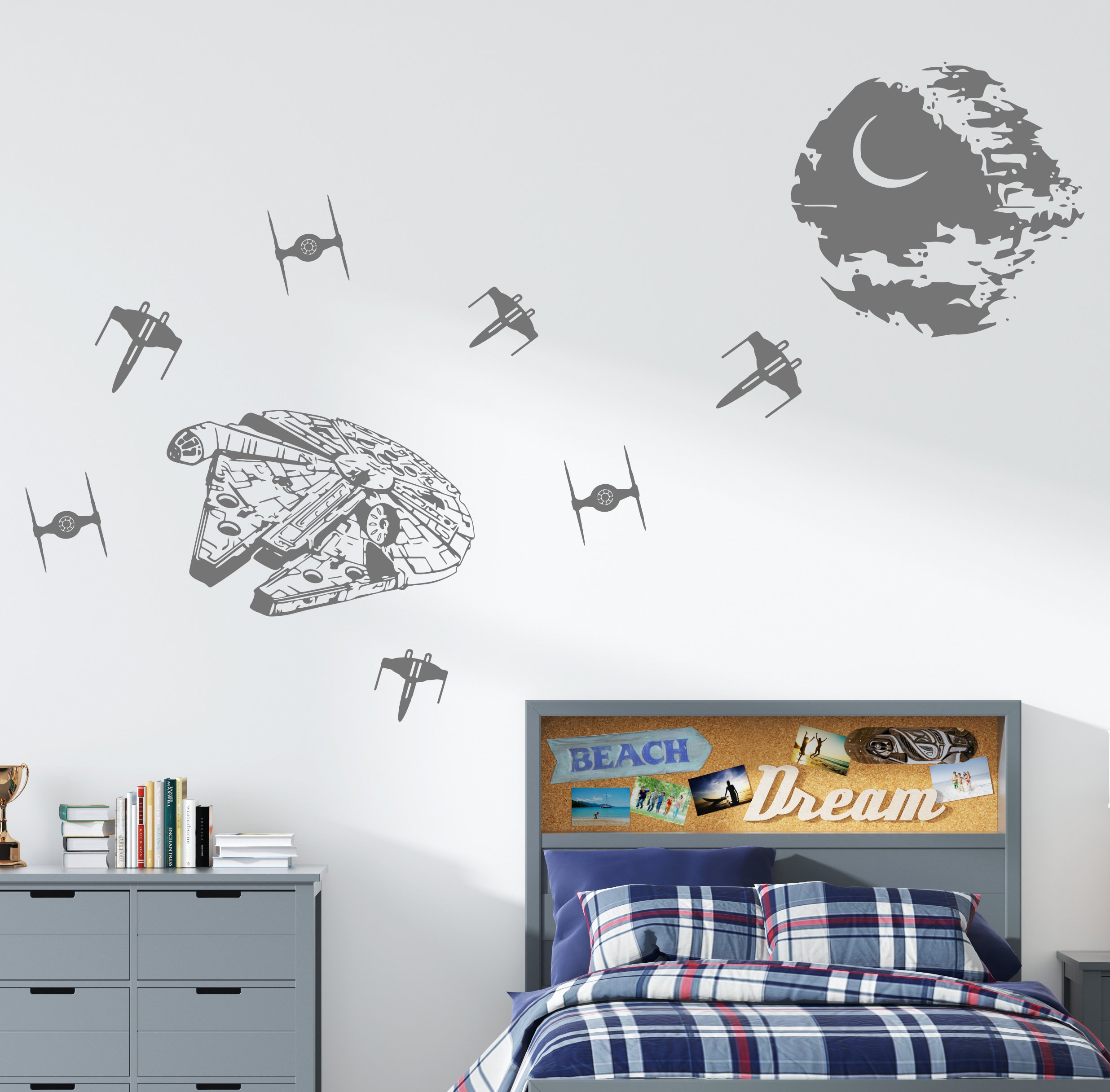 Star Wars Wall Decal Star Wars Wall Sticker Death Star Etsy