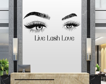 Beauty Salon Quote Wall Decal - Eyelashes Art Vinyl Sticker For Girls Room Decor - View #13