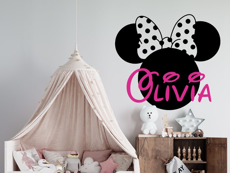 Personalized Name Wall Decal Minnie Mouse Wall Decal Etsy