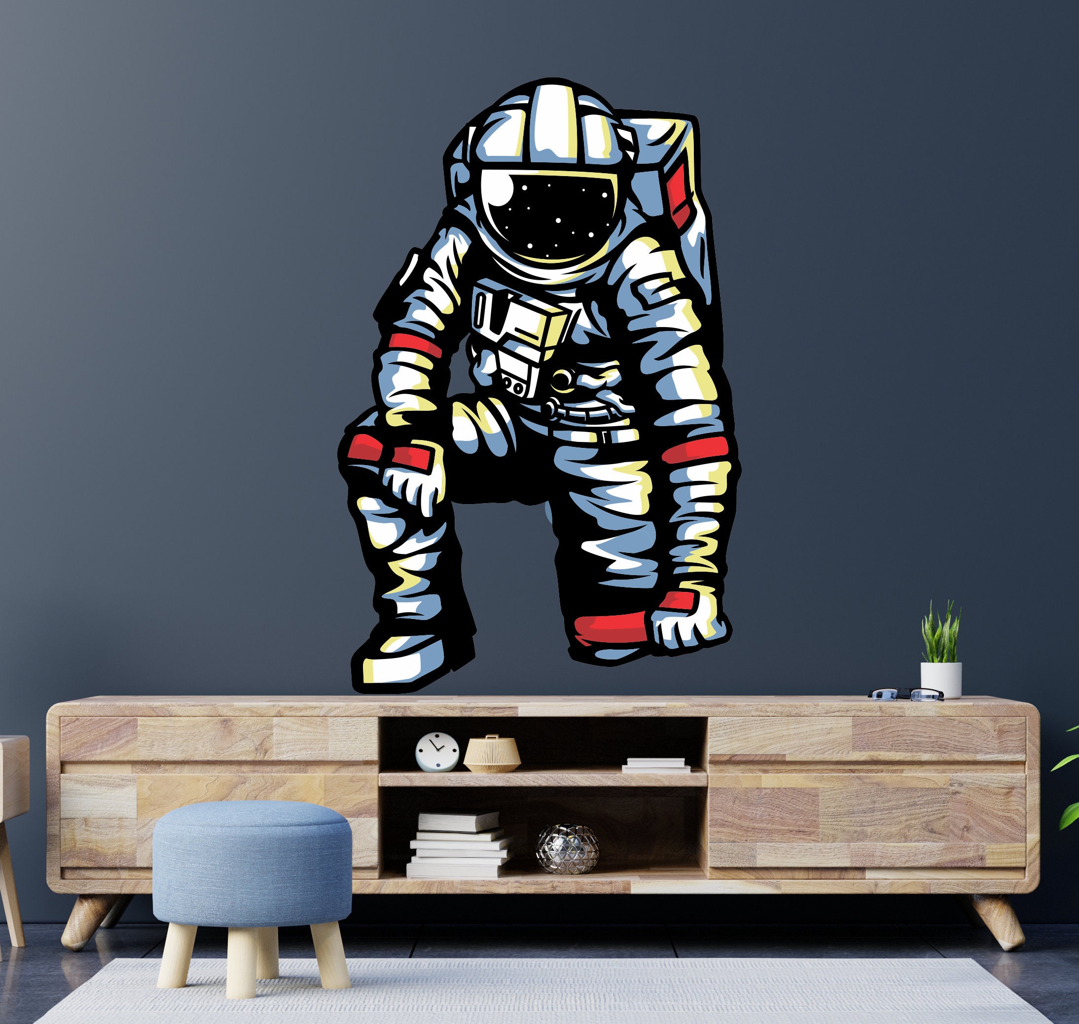 Astronaut Wandtatko Weltraum Wanddeko für Kinder Schlafzimmer | Etsy