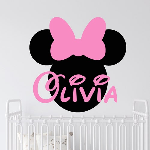 Personalized Name Wall Decal Minnie Mouse Wall Decal Etsy