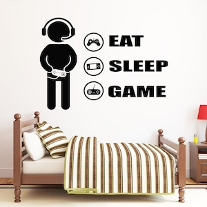 Calcomanía de pared para gamers, videojuegos, controlador, sala de juegos, vg037