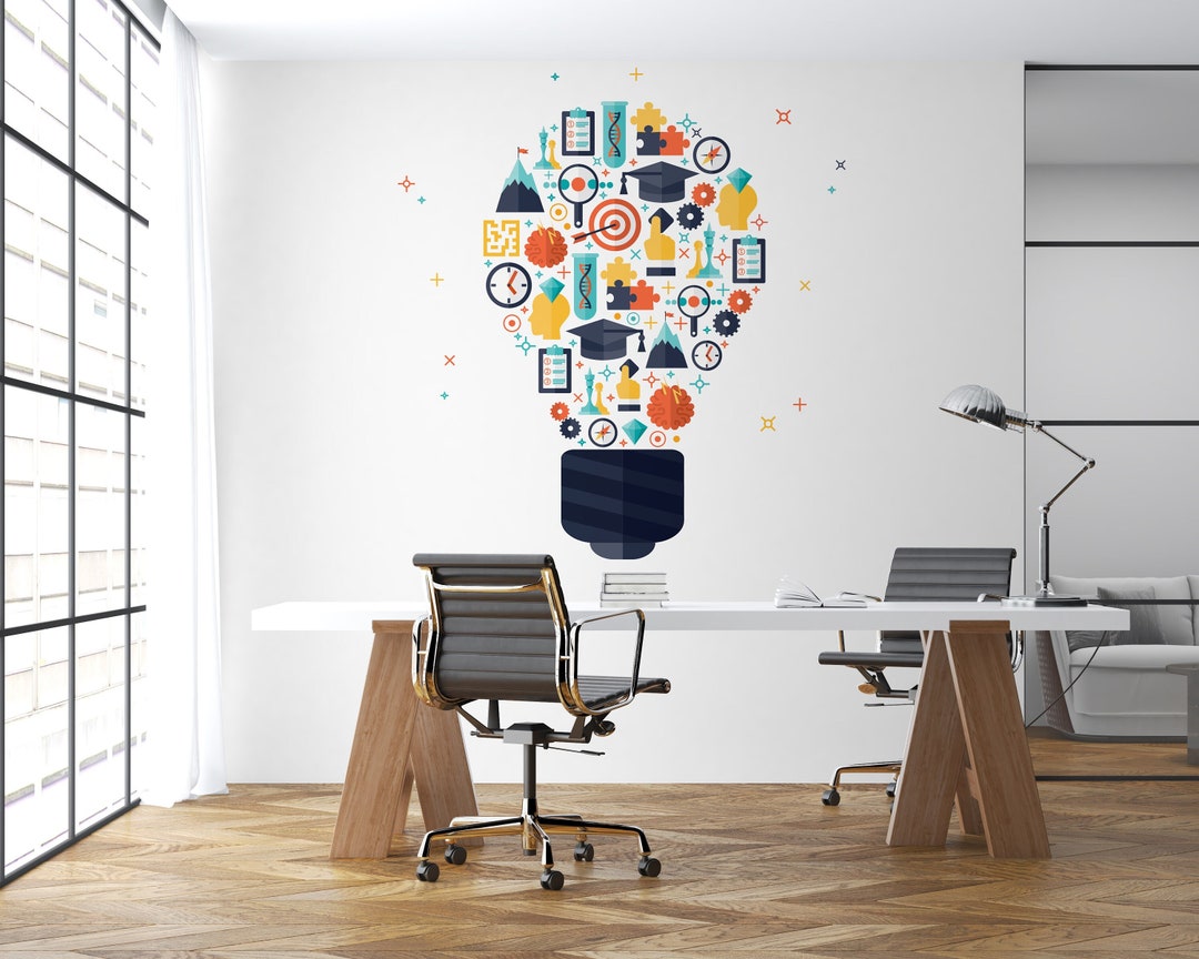 Bright Teamwork Light Bulb Vinyl Wall Decal | Office Inspiration Decor ...