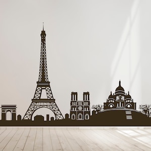 Paris Wall Decal | Paris Skyline Wall Sticker | Eiffel Tower Wall Art | Eiffel Tower Wall Décor 2794