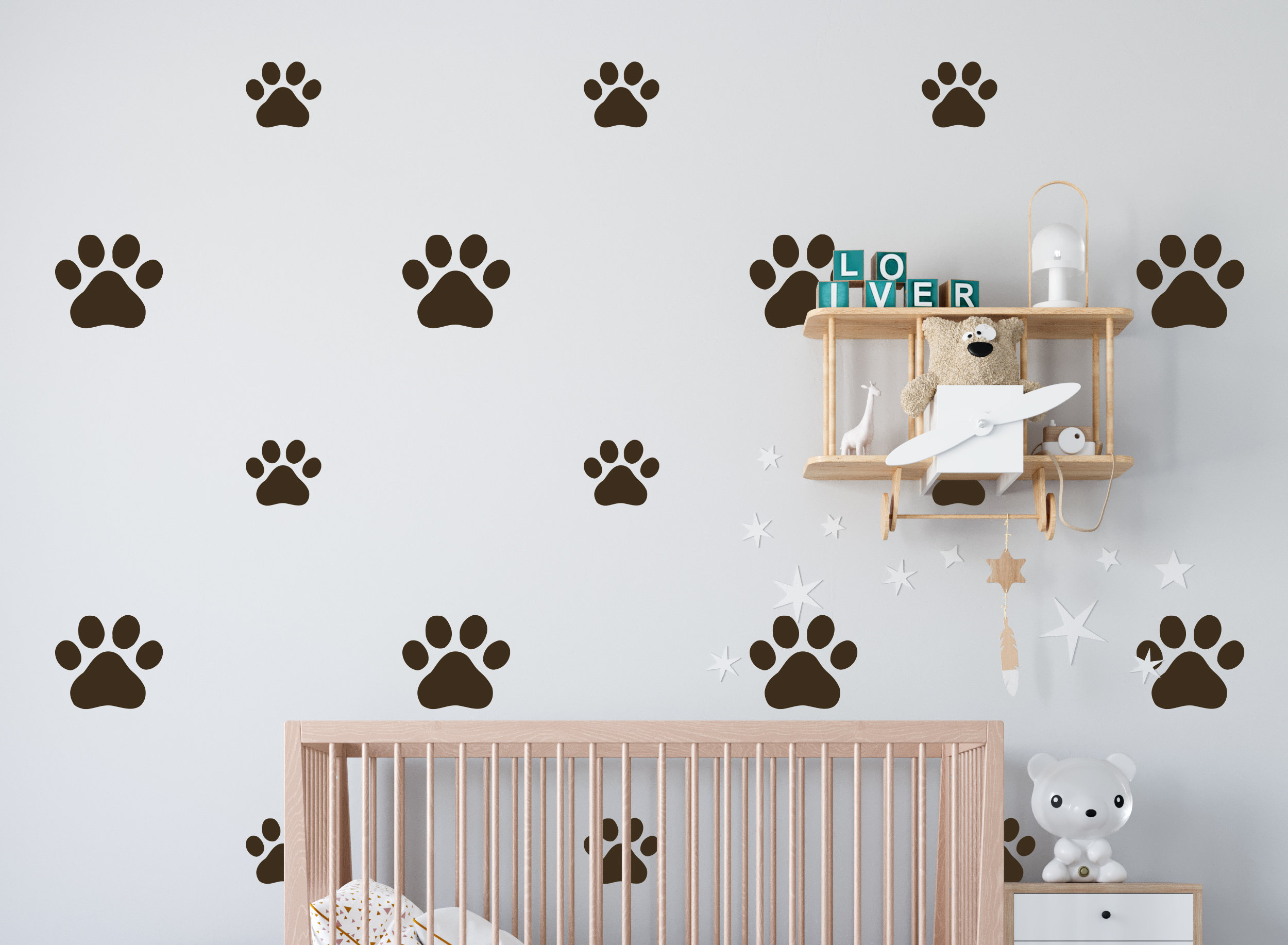Animal Paw Prints Wall Decals Dog Paw Prints Wall Sticker Wall Etsy