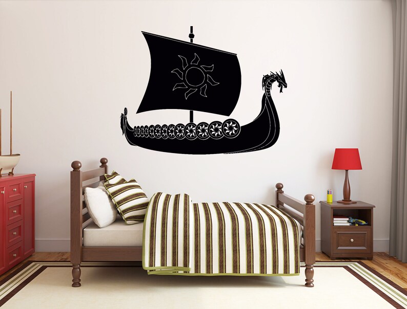 Vikings Ship Wall Decal Vikings Boat Wall Sticker Vikings Etsy