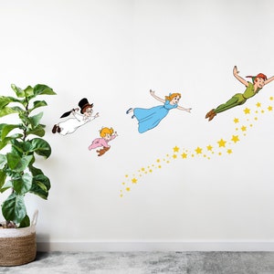Peter Pan Wall Decal Never Grow Up Quote Peter Pan Ship Kids Cartoon Wall Sticker cus201
