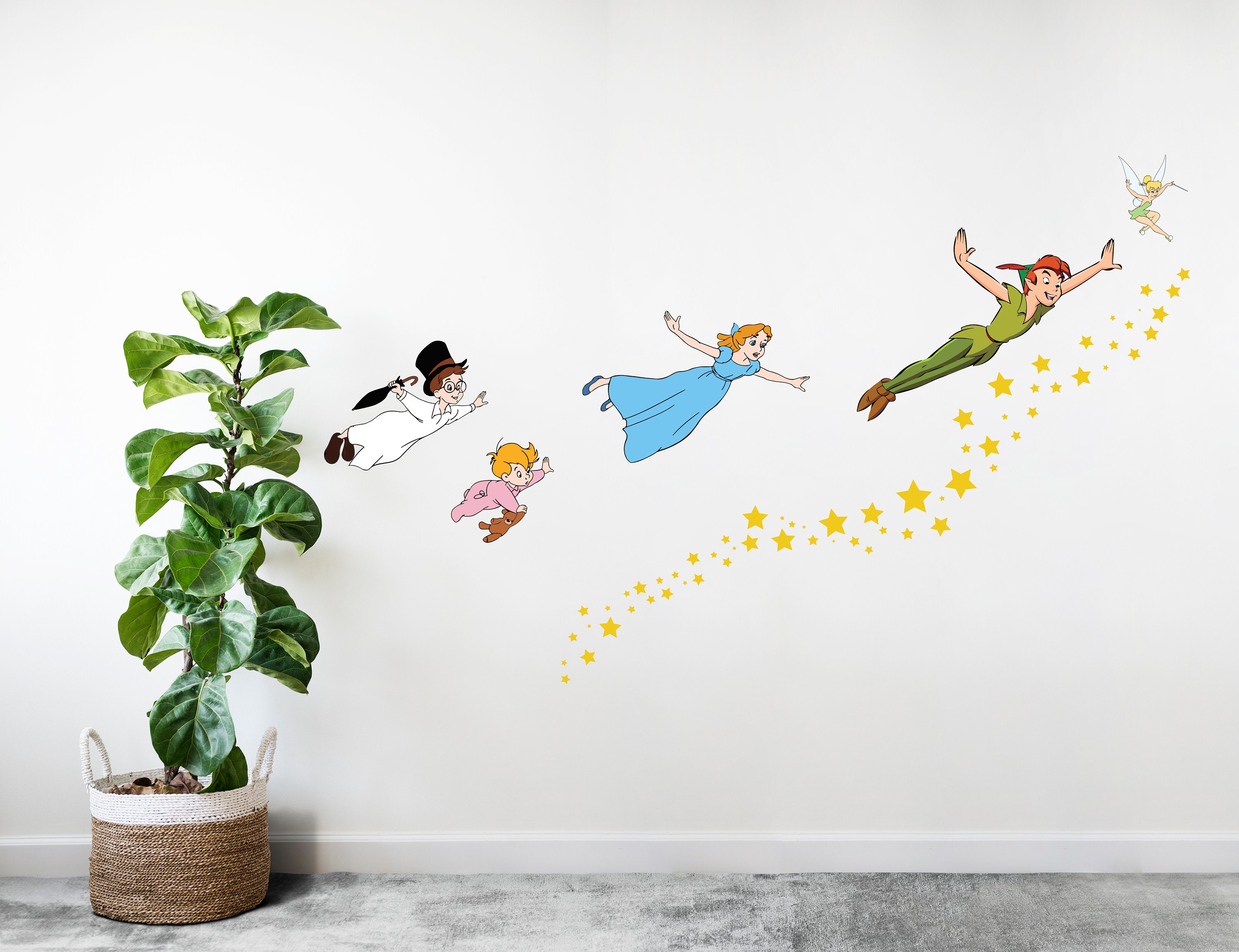 Peter Pan Wall Decal Never Grow Up Quote Peter Pan Ship Kids Cartoon Wall Sticker cus201