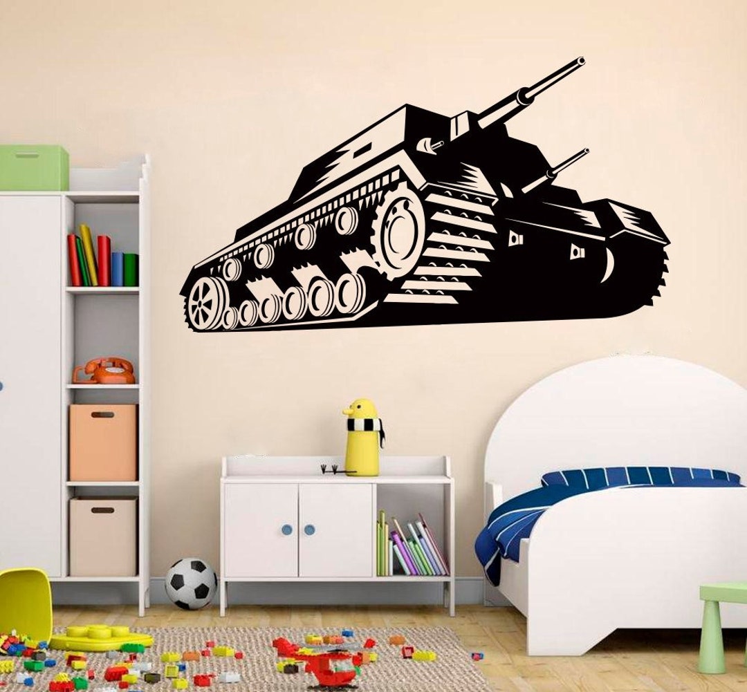 Panzer Window Sticker Tank Tanker Machine Gun Barrel Soldier Wall Decal Window Sticker ...