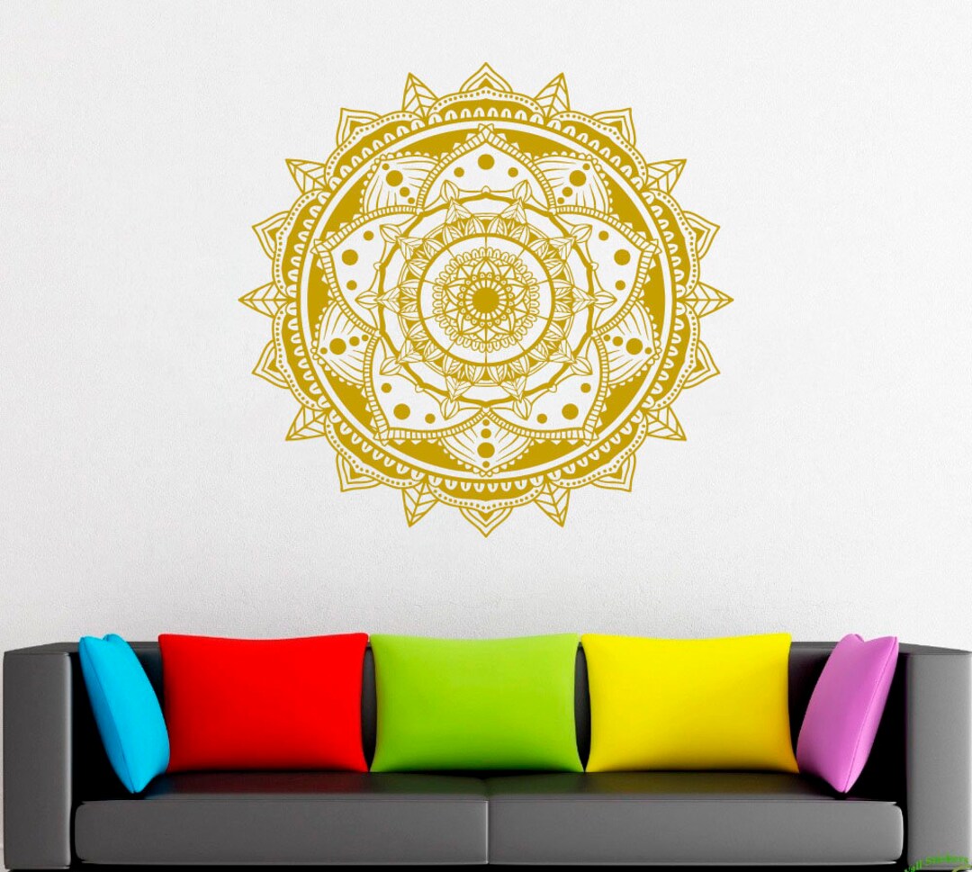 Mandala Wall Decal Mandala Flower Wall Decal Mandala Wall Decor Yoga Studio Wall Décor 2126 Etsy