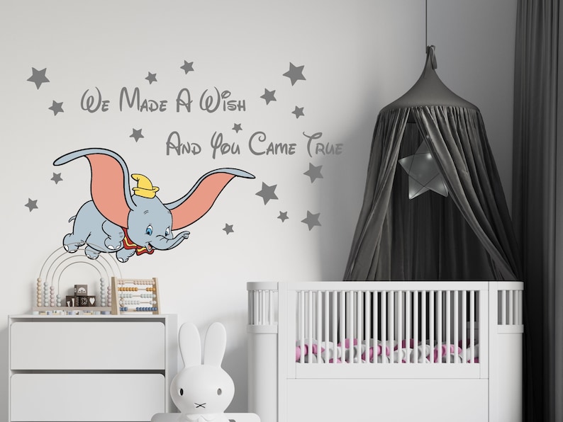 Dumbo Elephant Wall Decal Dumbo Wall Sticker Nursery Wall Etsy