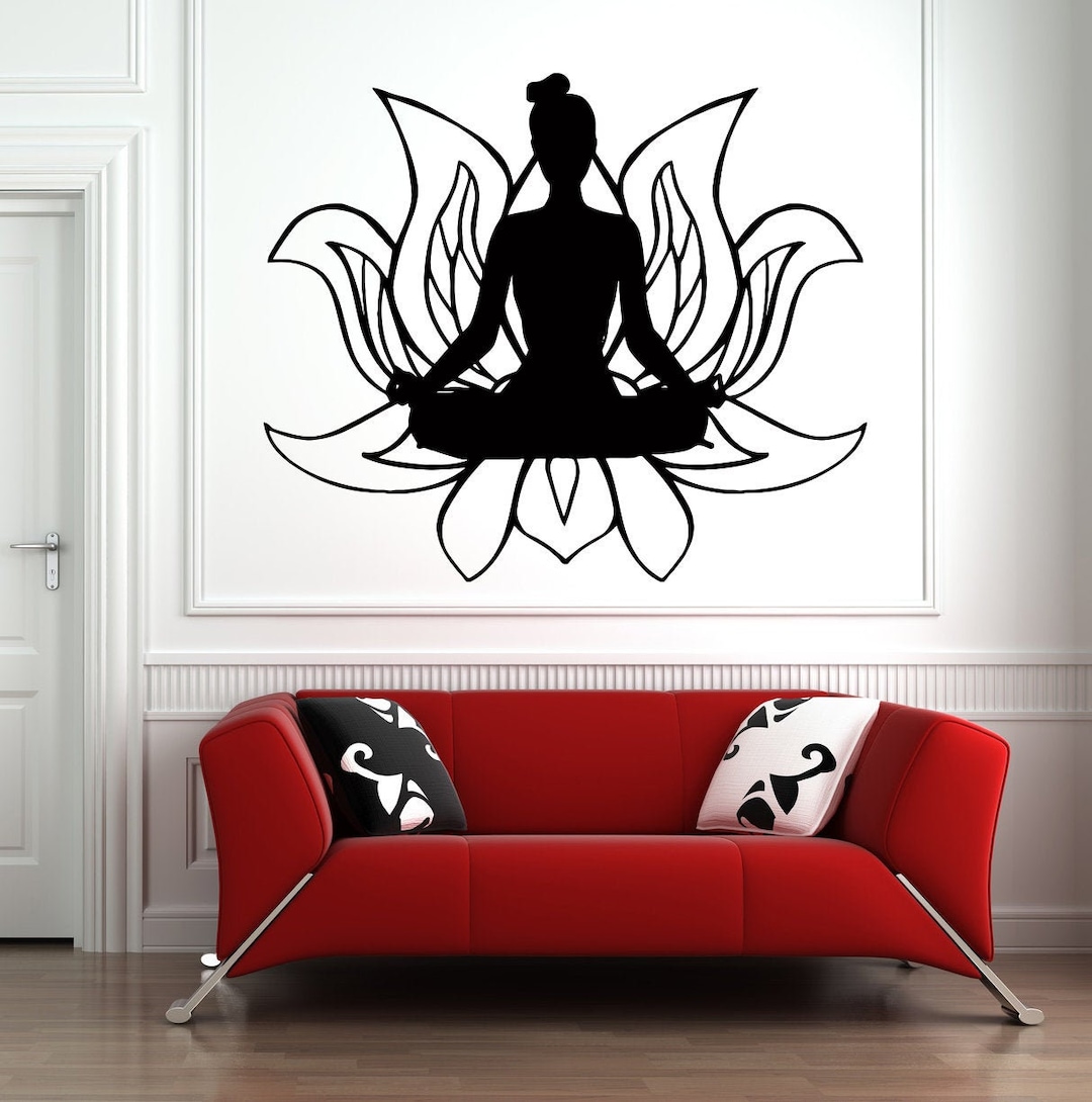 Lotus Flower Mandala Wall Decal: Yoga Studio Decor Y25 - Etsy