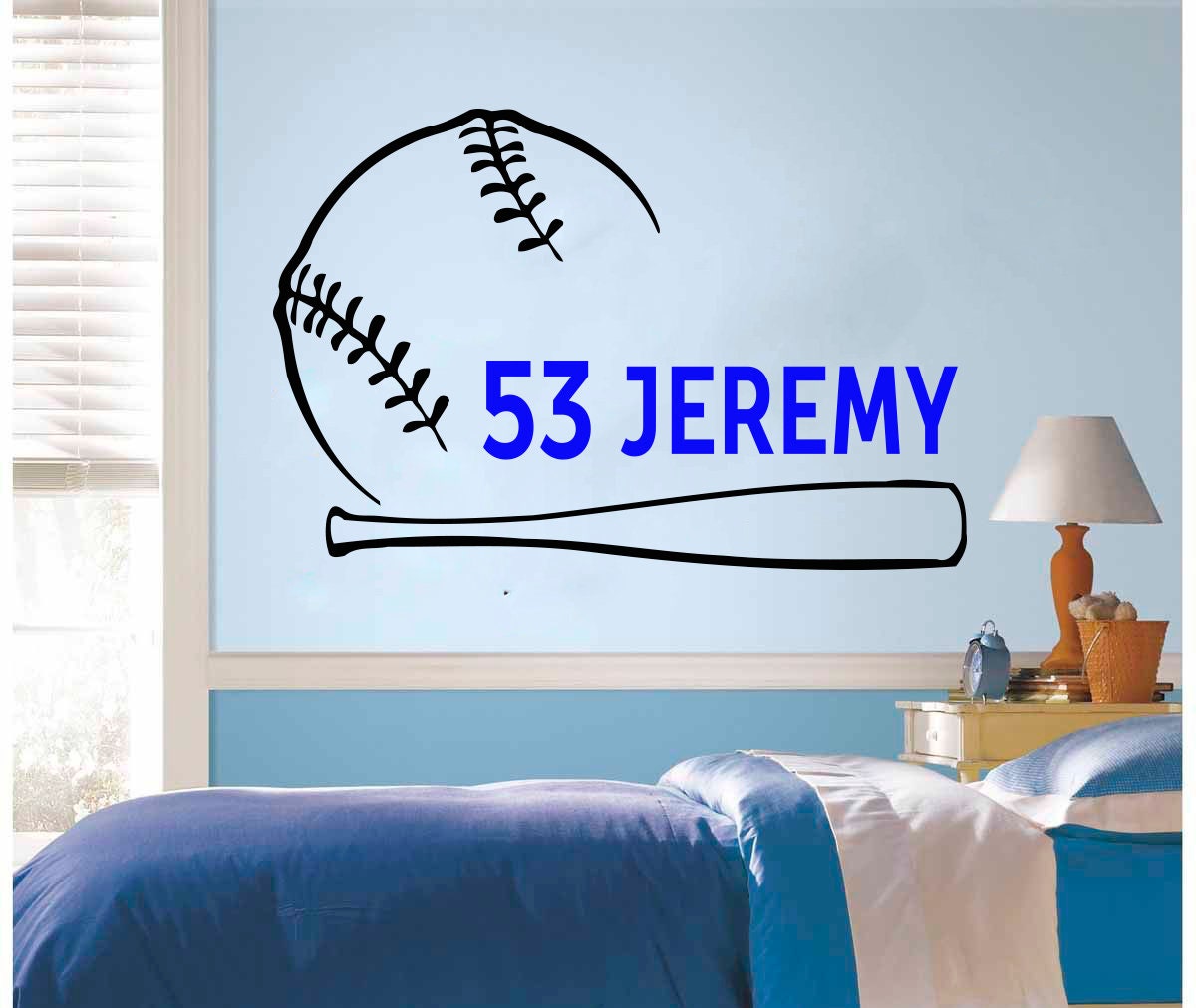 Personalized Baseball Name Wall Decal: Sports Vinyl Sticker 5112 - Etsy