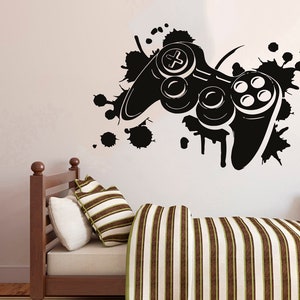 Gamer Wandtattoo | Videospiele Wandaufkleber | Controller Wandtattoo | Spielzimmer Wandkunst 4000