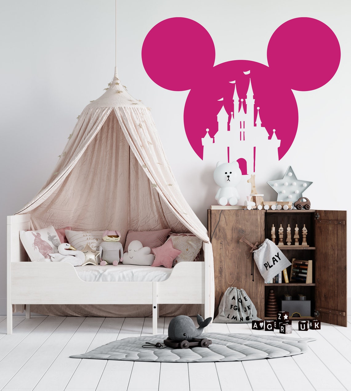 Mickey Mouse Head Wall Decal Castle Decal Mickey Mouse Ears Etsy