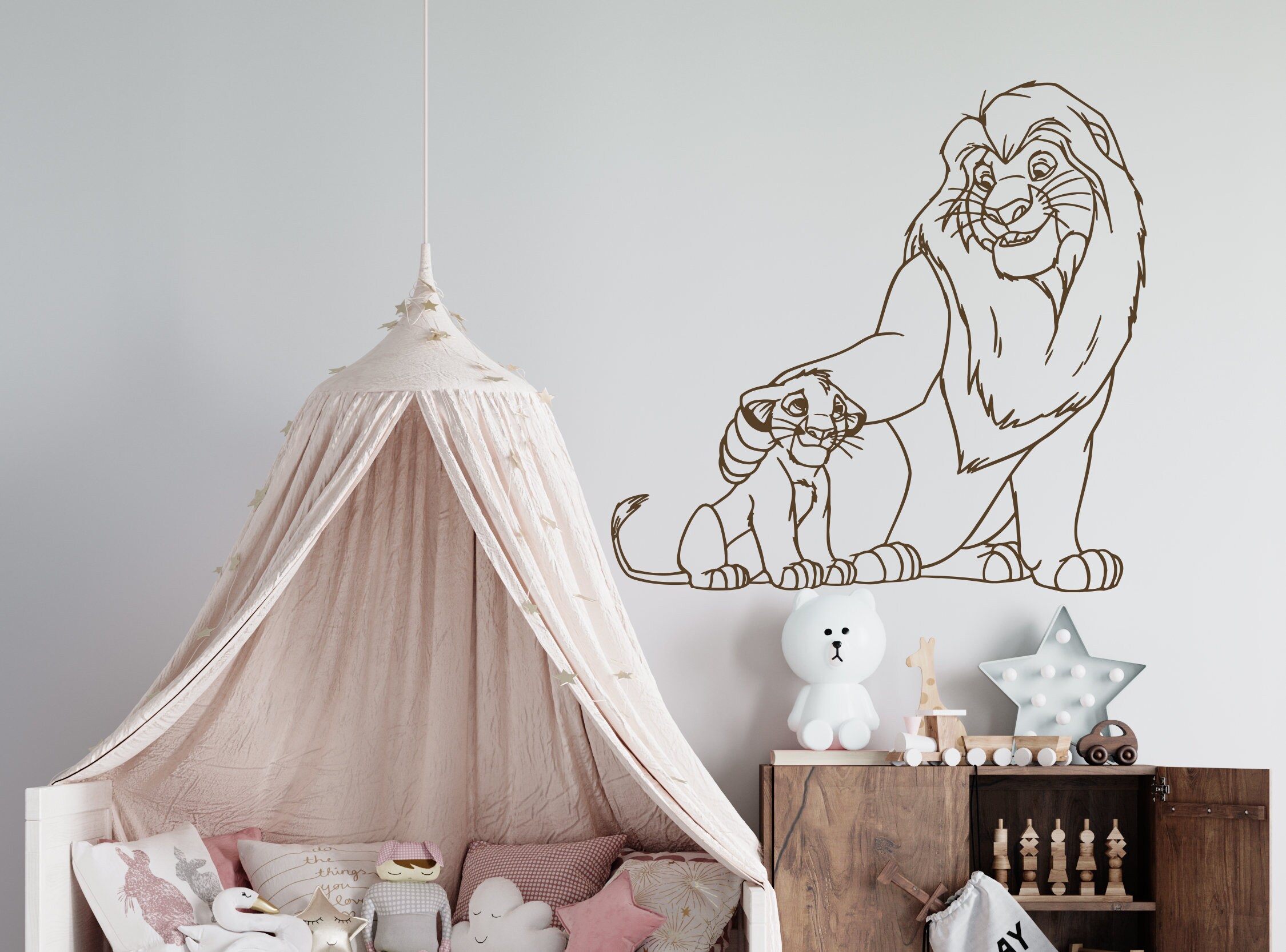 Wall Decal the Lion King Cartoon Wall Sticker Simba Wall Decal | Etsy