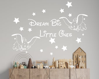 Dumbo Elephant Wall Decal Dumbo Wall Sticker  Nursery Wall Decor CUS25