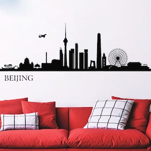 Beijing City decal City Sticker Skyscraper Wall Decal Window Sticker Room Vinyl sticker Building Decor house Sight Handmade t715