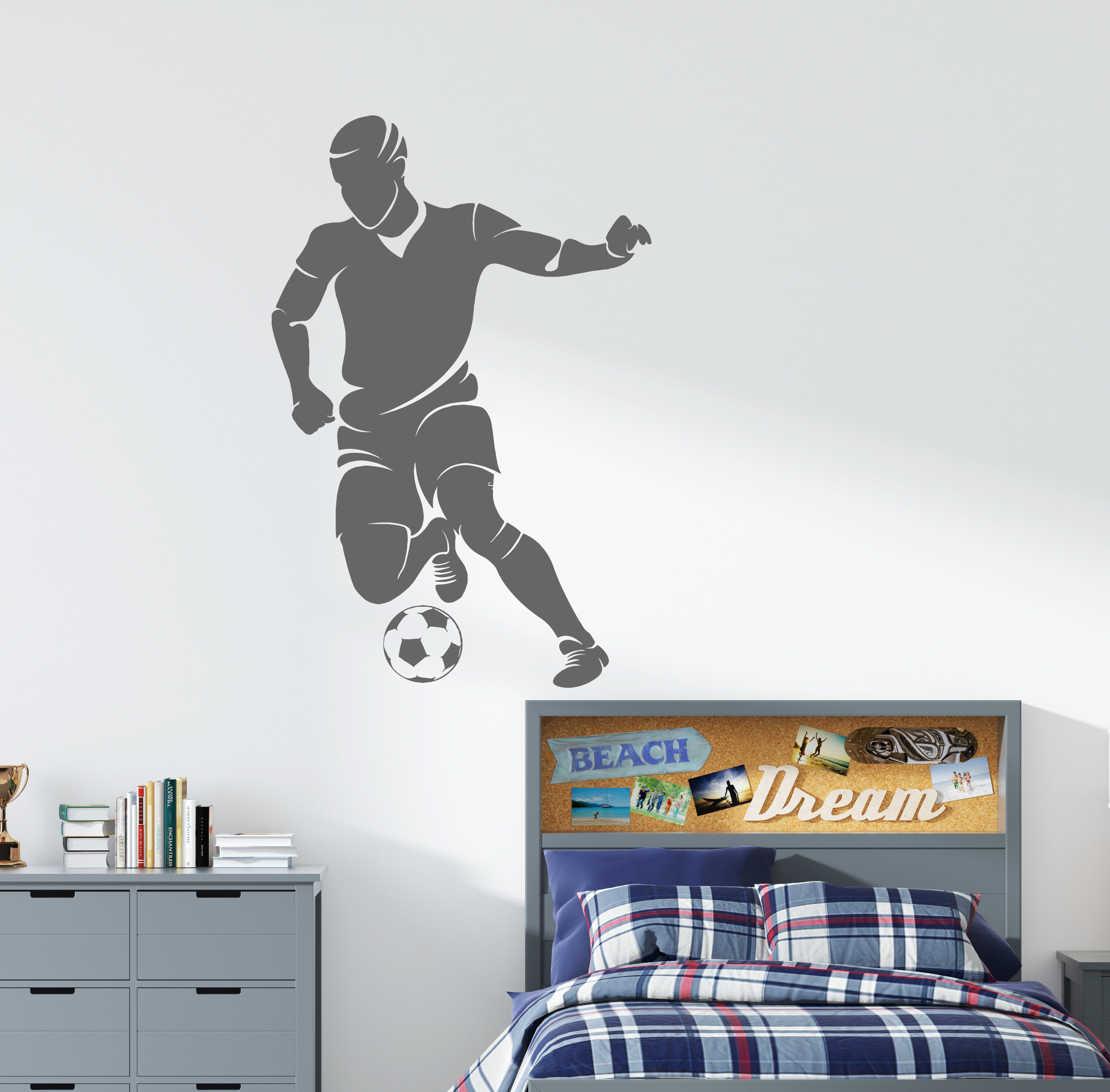 Soccer Player Wall Decal: Removable Vinyl Home Decor Sc26 - Etsy