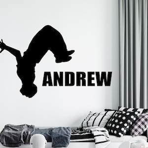 Personalized Name | Parkour Wall Decal | Parkour Wall Sticker | Parkour Wall Decor 2594