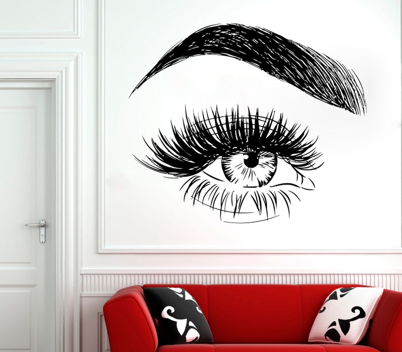 Eyelash Decals Eyelashes Wall Decal Window Sticker Beauty Etsy