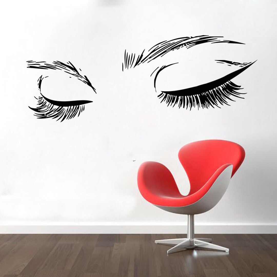 Eyelash Decals Eyelashes Wall Decal Window Sticker Beauty Salon Woman ...