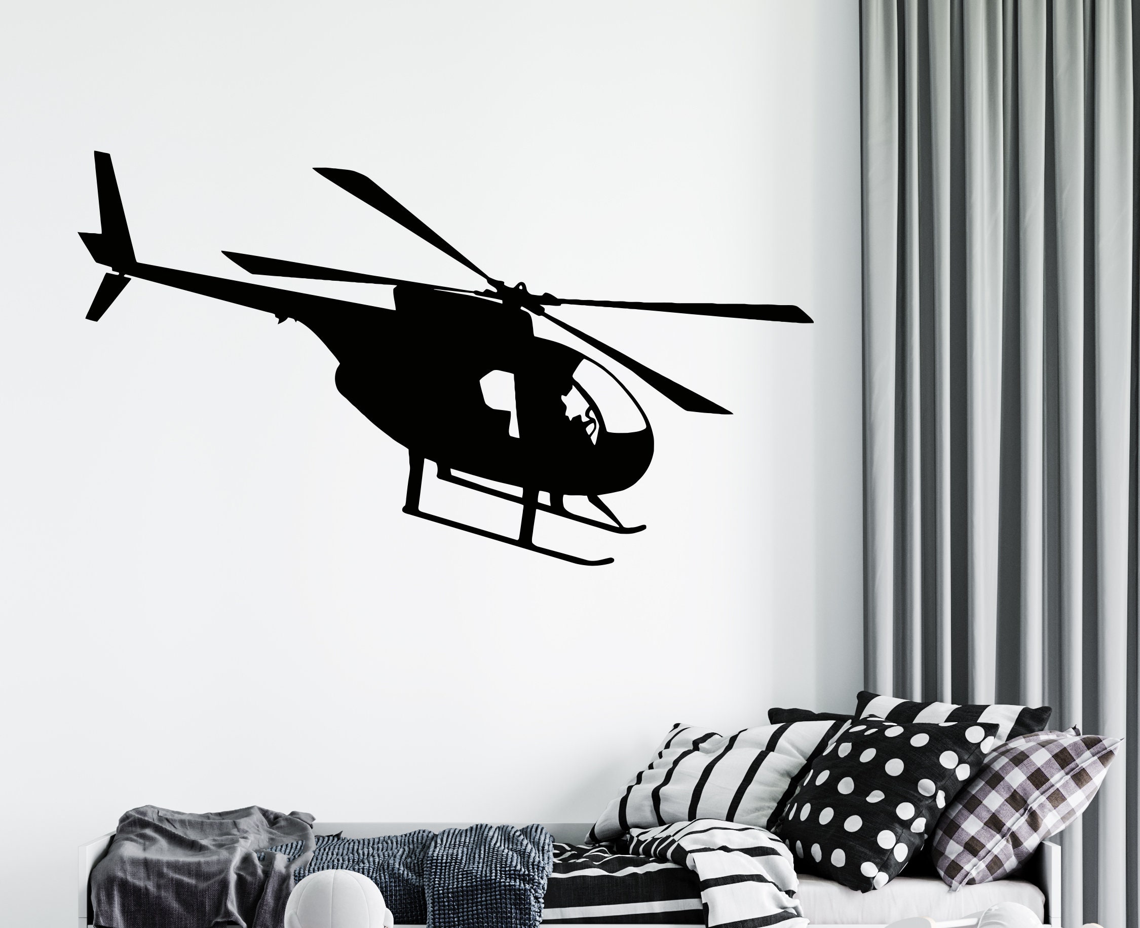 Helicopter Wall Decal Helicopter Wall Sticker Helicopter   Etsy 日本