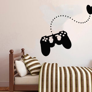 Calcomanía de pared para gamers, calcomanía de videojuegos, calcomanía de control, arte de pared para sala de juegos 2875