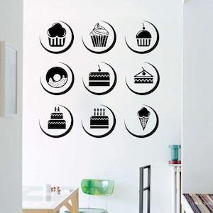Muffins Wall Decal | Cupcakes Wall Sticker | Bakery wall decal  1194
