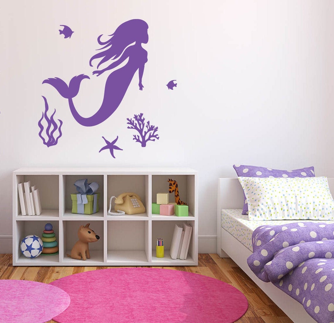 Mermaid Wall Decal Little Wall Sticker Mermaid Wall Art | Etsy