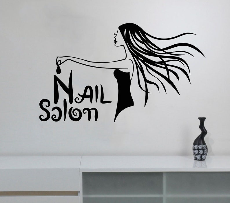 Nail Salon Wall Decal Window Sticker Beauty Manicure Pedicure Vinyl Stickers