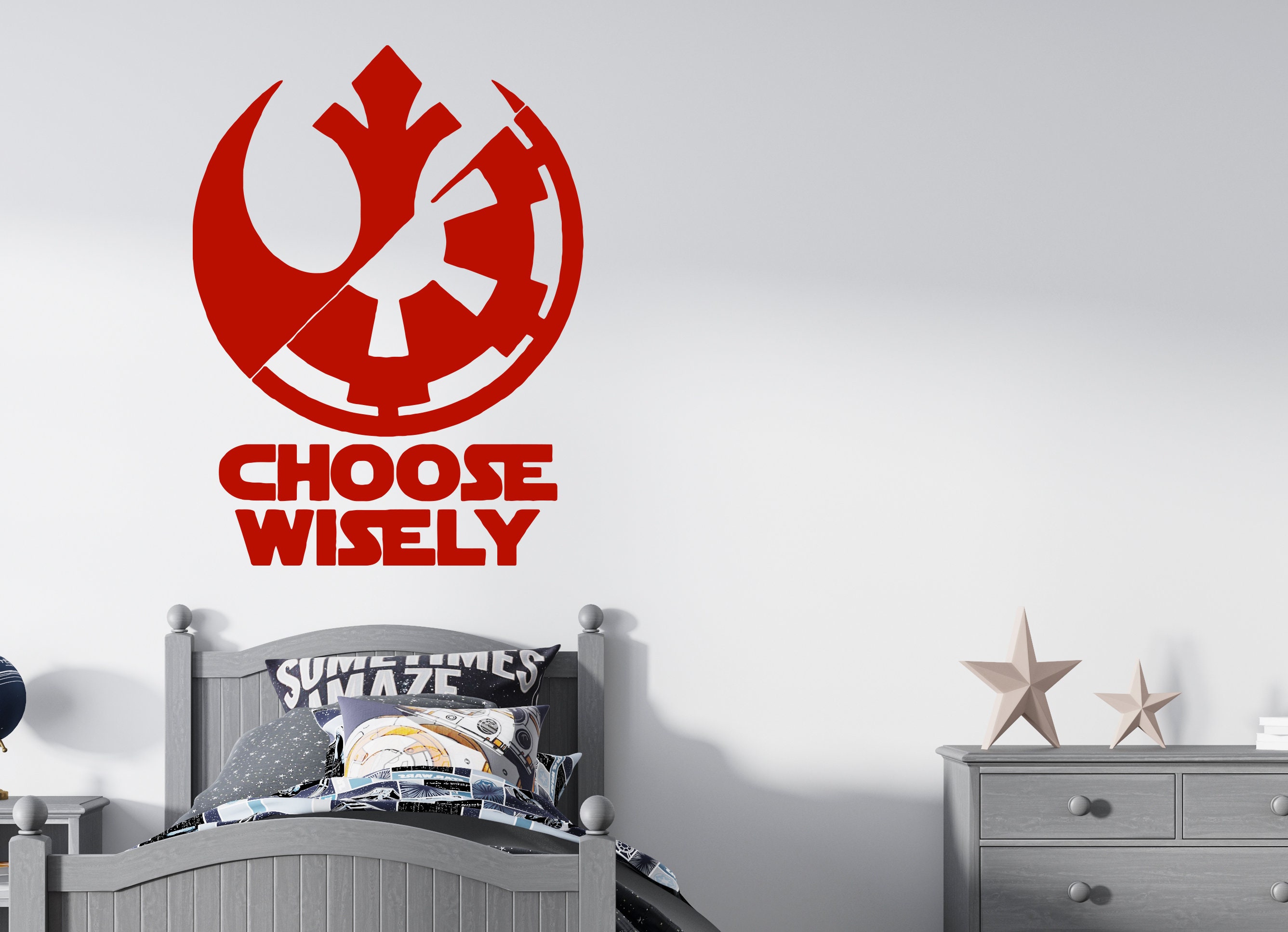 Star Wars Wall Decal Star Wars Wall Sticker Death Star Etsy