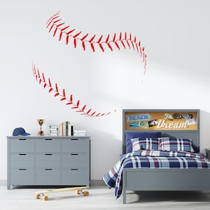 Baseball Wall Decal | Softball Stitches Wall Sticker | Sports Quote Wall Decal 5103