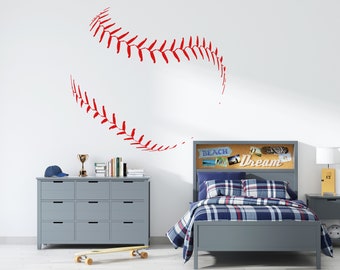 Baseball Wall Decal | Softball Stitches Wall Sticker | Sports Quote Wall Decal 5103