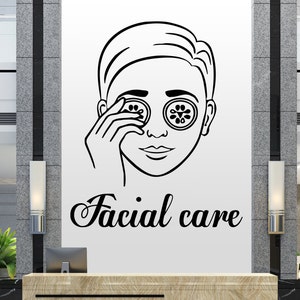 Spa salon Wall Decals Facials Skincare Quote Wall Sticker Beauty Salon Wall Decal Woman Face Wall Art 2106