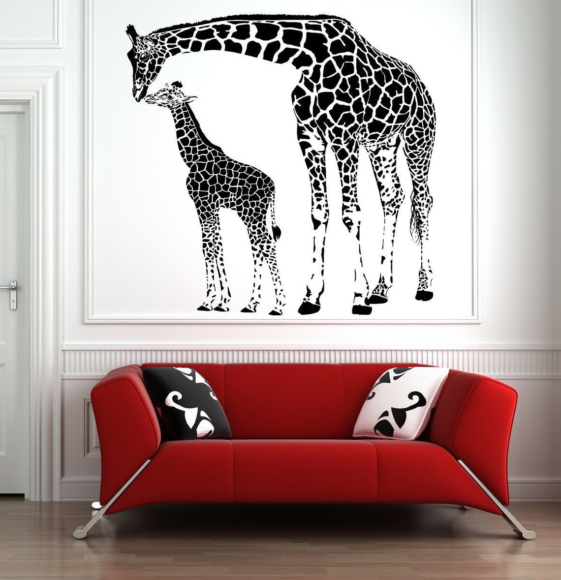 Giraffe Wall Decal Giraffe Wall Decor Giraffe Wall Sticker Etsy