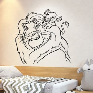 Wall Decal The Lion King Cartoon Wall Sticker Simba Wall Decal Nursery Wall Decor 4890