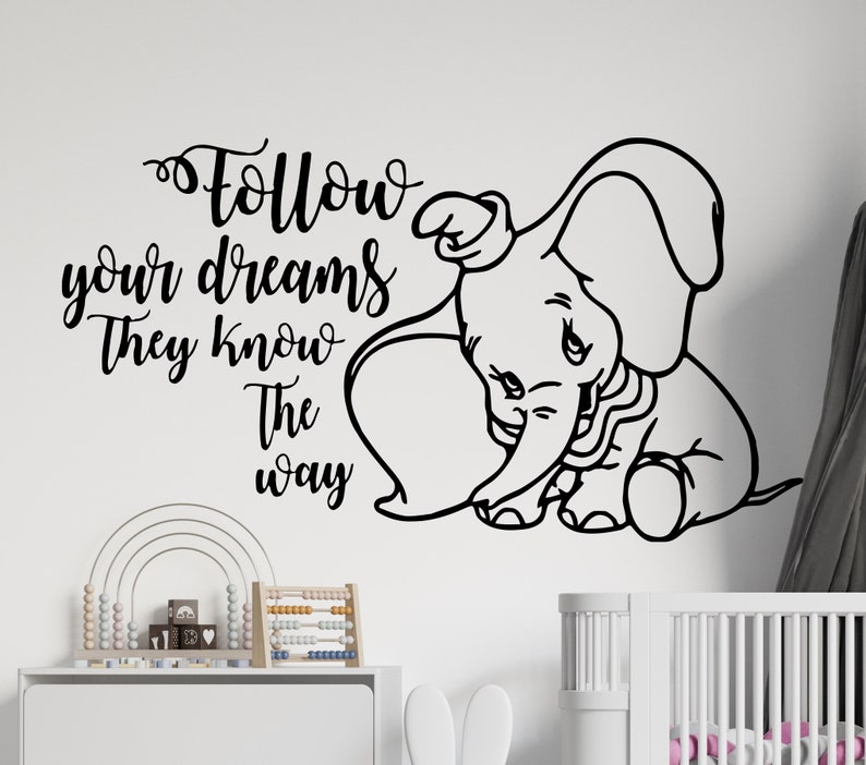 Dumbo Elephant Wall Decal Dumbo Wall Sticker Nursery Wall Etsy